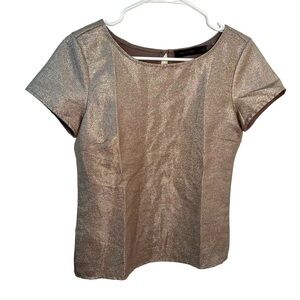 The Limited Mixed Media Blouse Gold Metallic
